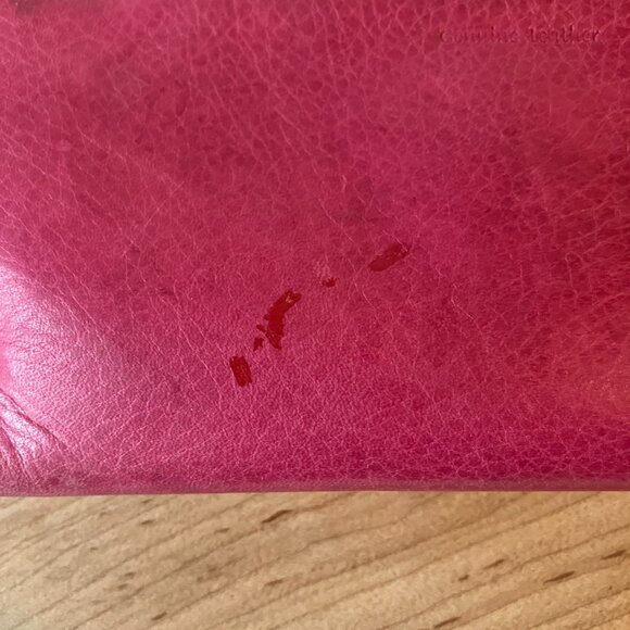 Fossil Genuine Leather Wallet Checkbook Clutch Organizer Raspberry Pink Women - Picture 4 of 9